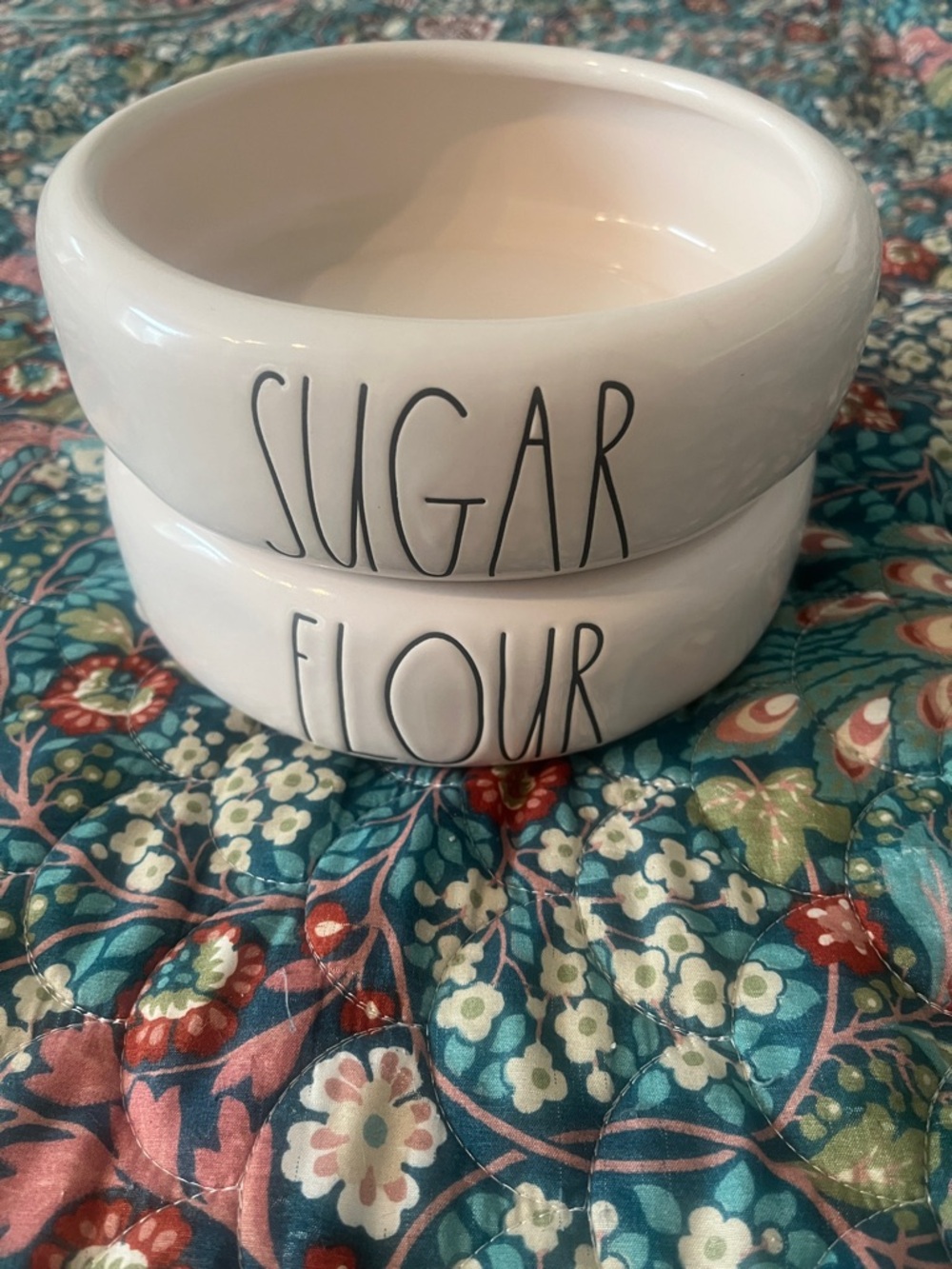 Rae Dunn White Ceramic Canister Bowl set